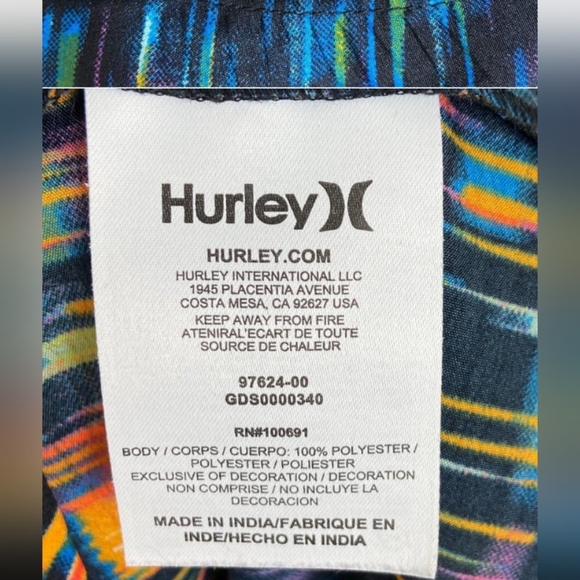 Hurley Multicolor Fit And Flare Skater Dress Strappy Spaghetti XS Extra Small - Picture 6 of 6